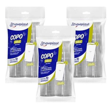 Imagem de Copo Long Drink Plástico Acrilico 340ml Strawplast 30 Unidades