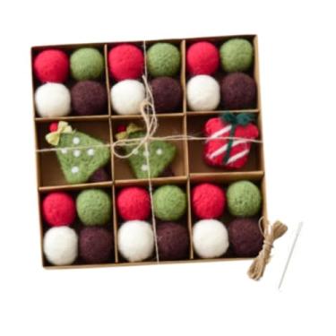 Imagem de menolana DIY Natal Feltro Bola Guirlanda Conjunto Decoração de Natal Bonito Xmas Decor Enfeites de Natal para Árvore de Natal Parede Ano Novo, Arvore de Natal