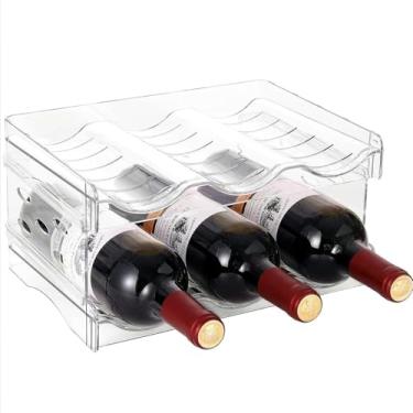 Imagem de Organizador de garrafa de água empilhável Rack de armazenamento de garrafa de água Rack de vinho de plástico transparente Suporte de garrafa de água Suporte de garrafa de vinho Organizador d