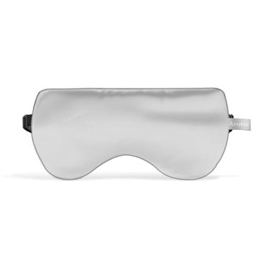 Imagem de ASUTRA Almofada de olho de seda para dormir, prata | Preenchida com sementes de lavanda e linho | Pesada | Venda de olhos com bloqueio de luz e meditação