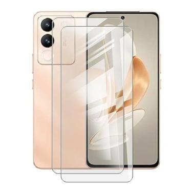 Imagem de HGJTFANY [1 unidade] para protetor de tela Vivo V30 Lite, película de vidro temperado com dureza 9H, antiarranhões, sem bolhas, película protetora para Vivo V30 Lite (16,67 polegadas)