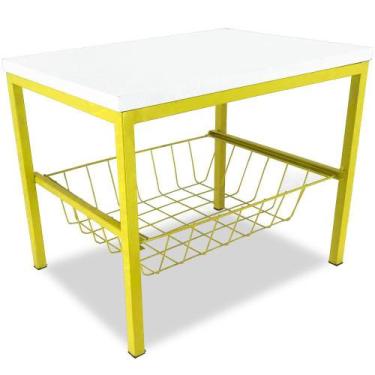 Imagem de Suporte Bebedouro Botijão Mini Balcão Cesto E Tampo Amarelo - Genus Mó