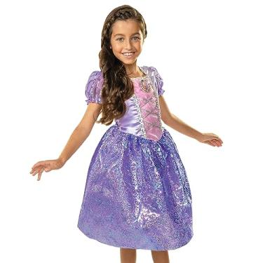 Imagem de Disney Princess Fantasia Disney 100 Rapunzel para meninas, perfeito para festas, Halloween ou brincadeiras de fantasia tamanho infantil 4-6X