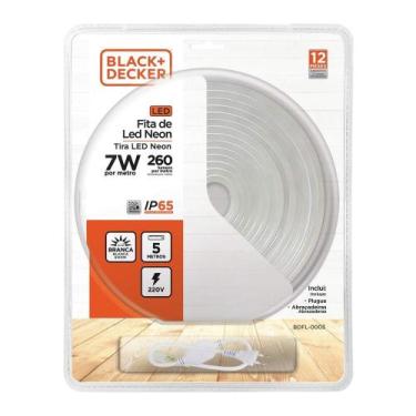 Imagem de Kit Fita Led Neon 220V 6500K 7W Plug 5 Metros IP65 Black+Decker