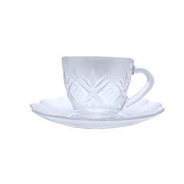 Imagem de Jogo Xícaras para Chá Pine Vidro Lapidada 200ml 6un Rio de Wincy