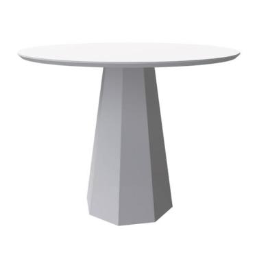 Imagem de Mesa de Jantar Redonda 4 Lugares Isis Off White MDF 100x100 - New Ceva