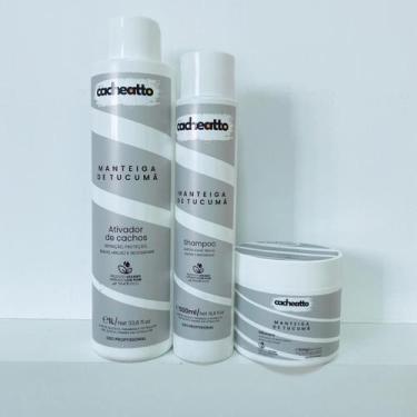 Imagem de Kit Cabelos Cacheados com Shampoo, Máscara e Ativador de Cachos Mantei