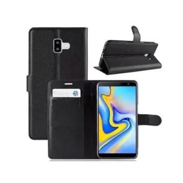 Imagem de Capa Capinha Carteira Flip Para Samsung Galaxy J6 Plus Cor: Preto - LX