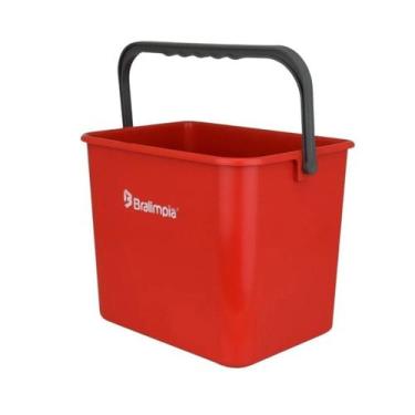 Imagem de Balde bralimpia 4l c alca vermelho limpeza e higiene