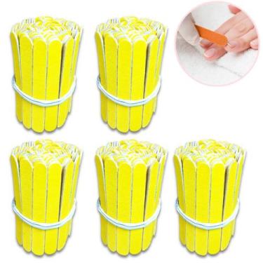 Imagem de 500 Lixas de Unha Mini Descartáveis Manicure Pedicure Mimo Outubro Pro