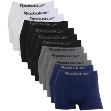 Imagem de Kit 12 Cueca Boxer Reebok Masculina Classic Premium Elastano, 3branco,