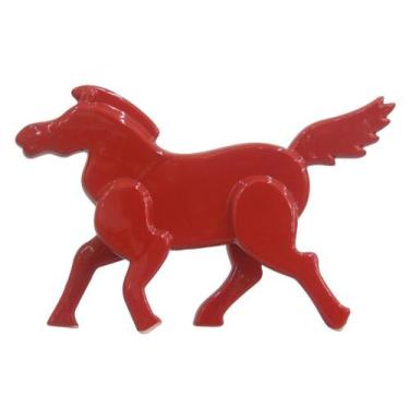 Imagem de Cavalo Decorativo De Cerâmica Vermelho 27X18Cm - Xiamen Deco