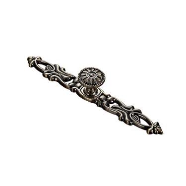 Imagem de Puxador de porta retrô estilo europeu de liga de zinco, cor bronze, espessura sólida, puxador de porta lindamente projetado, 2251 - furo único pequeno (155 x 25 mm)