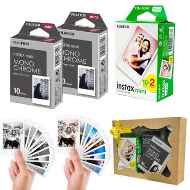 Imagem de Filme Instax Mini 20 Fotos + 20 Fotos Preto E Branco Com Caixa De Pres