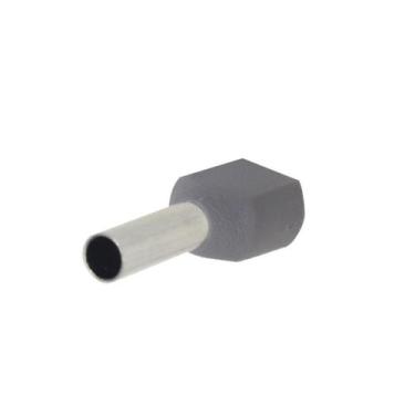 Imagem de Terminal Conector Pré-Isolado Tubular Duplo PZ-TE4012 4mm Cinza 100 Pe