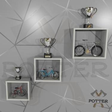 Imagem de Nicho Decorativo Mdf Kit 3 Unidades Preto ou Branco Parede Sala Hall Q
