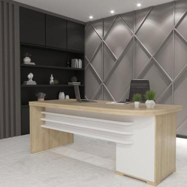 Imagem de Mesa Executiva para Escritório em Tamburato 4 Gavetas Elegante e Funci