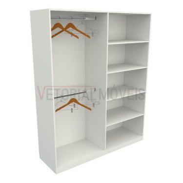 Imagem de Armário Cabideiro Arara Duplo M11 100% Mdf Closet Prateleira - VETORIA