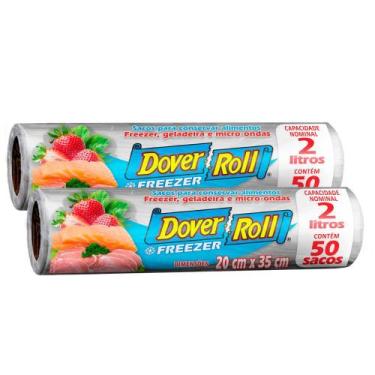 Imagem de Kit 2 Sacos Para Alimentos Freezer-Roll 2L 50un/cd F - Dover Roll