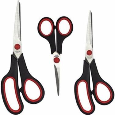 Imagem de Kit 2 Tesoura Grande Profissional Multiuso em Metal 3 Peças - Kingleen