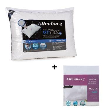 Imagem de Kit Travesseiro Antistress 50cm x 70cm + Capa Protetor de Travesseiro 