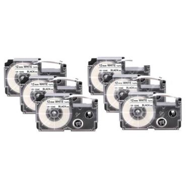 Imagem de Kit 6 Fitas Aplicável Casio  Xr-12We Branca 12Mm - Maxxonline