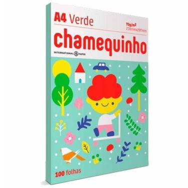 Imagem de Papel chamequinho A4 verde 75g/m2  / 100fl / chamex