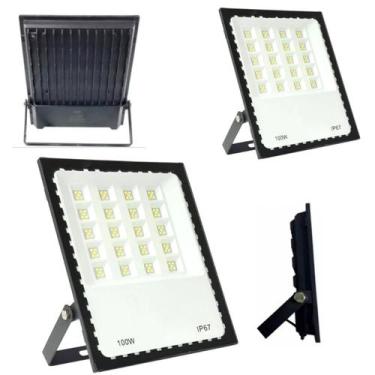 Imagem de KIT 2 Refletores Led 100w Luz Branca frio Prova D'água SMD - ZEM