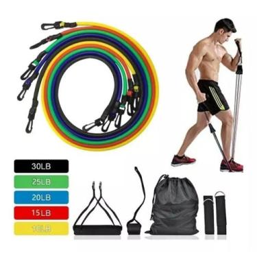 Imagem de Kit Elastico Para Treino Exercicios Malhar Musculacao Casa - Resistenc