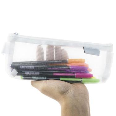 Imagem de Estojo Bolsinha De Lápis Escolar Slim Transparente Multiuso - Hxt, Bra