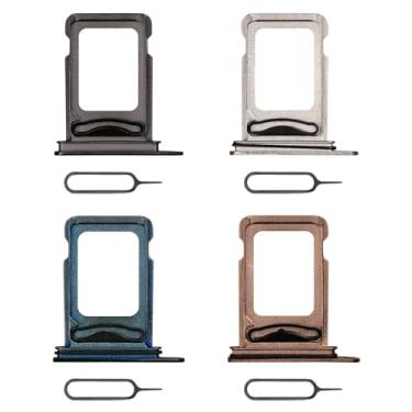 Imagem de Risidamoy 4 cores duplas para iPhone 11 Pro Max suporte de cartão SIM substituição para iPhone 11 Pro prata ouro grafite azul pacífico um conjunto de slots para cartão SIM com ejetores SIM A2160 A2217