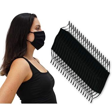 Imagem de Pacote com 50 máscaras pregueadas unissex reutilizáveis com elástico ajustável, 2 camadas, lavável, fio de nariz (tamanho SO, 50 unidades)