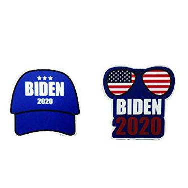 Imagem de Joe Biden 2020 Estilo de boné de beisebol azul e óculos de sol estilo pinback crachá conjunto de pinos bonito e engraçado presente/lembrança para apoiadores democratas Biden