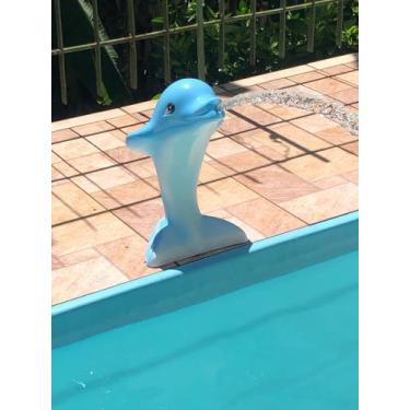 Imagem de Cascata Golfinho em fibra para piscina na cor Azul - Fibra e Lazer