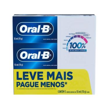 Imagem de Creme Dental Oral-B 100% 70g 3 unidades