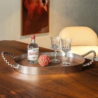 Imagem de Bandeja Rapunzel Prata com Fundo de Madeira - St James