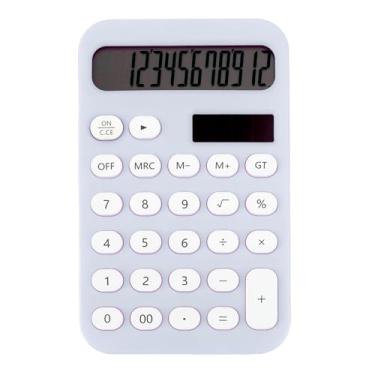 Imagem de Pequena calculadora básica fofa material escolar para meninas roxo acessórios de mesa calculadora infantil calculadora de mesa calculadora de bolso acessórios de mesa de escritório calculadora solar