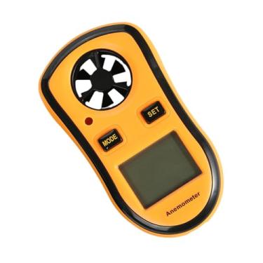 Imagem de YsXoWiui Medidor de Velocidade Do Vento Anemômetro Digital Dispositivo de Teste Portátil Fácil Operação Medidor de Fluxo de Ar de Temperatura para, Amarelo 5,78x10,43cm