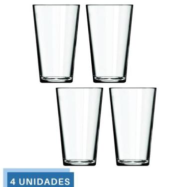 Imagem de Jogo 4 Copos Cairo 350ml Vidro Suco Agua Transparente Nadir - NADIR FI