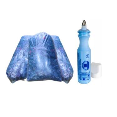 Imagem de 2Kg Estopa Azul Mista & Marcador Industrial - Trigel, Azul
