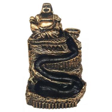Imagem de Incensario Cascata Buda Chines Dourado - Decore Casa