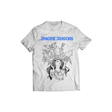Imagem de Camiseta Masculina Imagine Dragons Indie - Ultrav Store, Branco, GG