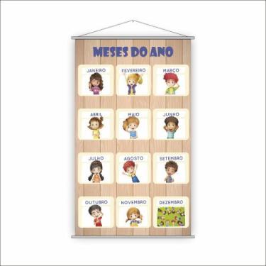 Imagem de Banner Pedagógico Escolar - Meses do Ano 80x50cm - PlimShop