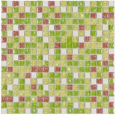 Imagem de PASTILHA DE VIDRO COM PEDRA (CREAQUELADA) GS307 - GLASS STONES VERDE 3