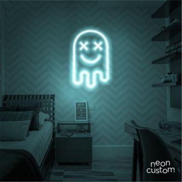 Imagem de luminaria letreiro Neon Led Fantasma 80x50 luminoso decoração p/ selfi