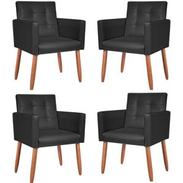 Imagem de Kit 4 Poltronas material sintético para Manicure Sala de Estar Decorat