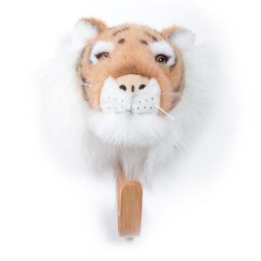 Imagem de Cabide de Madeira com Cabeça de Pelúcia   Tigre  Wild & Soft