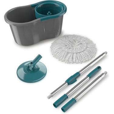 Imagem de Mop giratório esfregão 360 balde 8 litros + 2 refil - Lite
