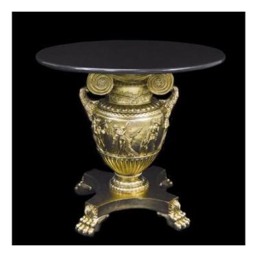 Imagem de Mesa Auxiliar Ânfora Grega Arte Classica Dourado - LUXdécor