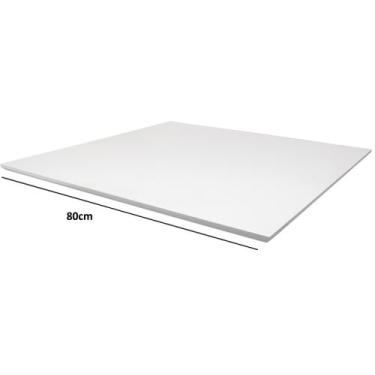 Imagem de Tampo Para Mesa 70cm Quadrado Madeira Mdf Placa Jantar - Jthome, Branc